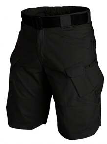 Men's Tactical Cargo Shorts - Summer Quick Dry Workout Shorts With Multi-Pockets, 100% Polyester, Non-Stretch Fabric - 黑色 - 查看 8