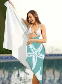 Super Soft Absorbent & Quick Dry Microfiber 250gsm Mysterious Underwater Mermaid Print Beach Blanket/Yoga Mat, Sun Protection Shawl, Suitable For Travel, Camping, Swimming, Outdoor, Size 27.6"X55.1" Or Larger 35.4"X70.9" Beach TowelSummer Travel,Vacation
