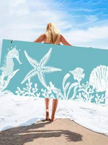 Super Soft Absorbent & Quick Dry Microfiber 250gsm Mysterious Underwater Mermaid Print Beach Blanket/Yoga Mat, Sun Protection Shawl, Suitable For Travel, Camping, Swimming, Outdoor, Size 27.6"X55.1" Or Larger 35.4"X70.9" Beach TowelSummer Travel,Vacation