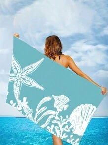 Super Soft Absorbent & Quick Dry Microfiber 250gsm Mysterious Underwater Mermaid Print Beach Blanket/Yoga Mat, Sun Protection Shawl, Suitable For Travel, Camping, Swimming, Outdoor, Size 27.6"X55.1" Or Larger 35.4"X70.9" Beach TowelSummer Travel,Vacation