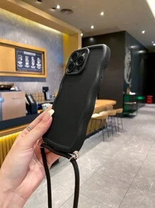 挂绳 1 件波浪形软壳防摔手机壳适用于 Apple、/Galaxy、Infinix、Redmi、OPPO、VIVO、Realme 防水防震防刮 - 黑色 - 查看 6