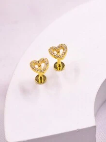 AVYRING 1pc Heart Tragus Cartilage Earrings Stud Labret Jewelry Flat Back Cartilage Helix Earrings Piercing Jewelry For Women Internally Threaded 8mm Women Gift For Valentine's Day