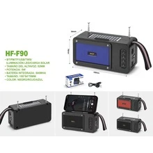 bocina radio portátil AM/FM/SW: con linterna,con carga solar,con Altavoz y Conector para Auriculares, Ideal para Interiores, Exteriores y Emergencias - Azul - Ver 4