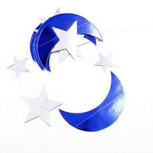 Guirnalda con estrellas y lunas brillantes (1 pieza), guirnalda colgante de papel con estrellas y lunas doradas y plateadas de 2 m/79 in para decoración de Ramadán, Año Nuevo, fiestas - Multicolor - Ver 7