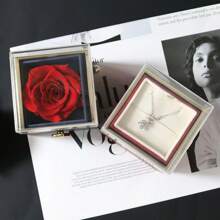 A Rotating Rose Box, Eternal Flower Rose Gift Box, Can Hold Necklaces And Rings, Suitable For Holiday Gifts And Jewelry. - Multicolor - View 4