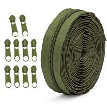 Zíper de 177.16-Polegadas com 10 cursores, Zíper Colorido de Nylon 5#, 20 Opções de Cores, Cursores Correspondentes, Adequado para Roupas, Agasalhos, Bagagem, Bolsas, Artesanato DIY e Mais