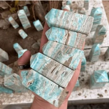 1pc Boho Style Natural Caribbean Calcite Tower - Single Point Rock Crystal With Natural Asymmetric Hole, Healing Crystal Decoration, Beach Theme Gift - 1pc Random - View 11