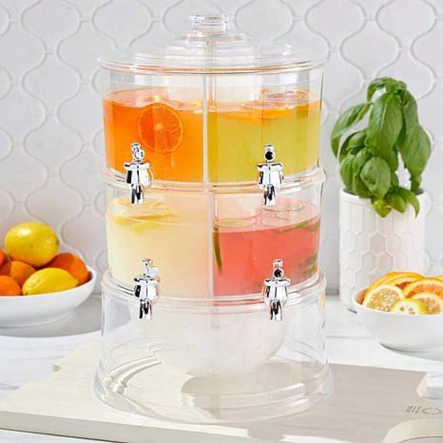 Improvements Party Tower Beverage Dispenser With 2 Tiers & 4 Chambers - 彩色 - 查看 1