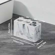 1pc Luxury Marble Pattern Toothbrush Holder - Electric Toothbrush Stand With Safety Clip, Spacious Multi-Function Storage Rack For Toothbrush And Toothpaste, Compact Countertop Bathroom Organizer, Perfect For Bathroom Countertop, Essential Bathroom Accessory, Maintain Hygiene, Home Bathroom Decor, Autumn Decor, Back To School - Multicolor - View 11