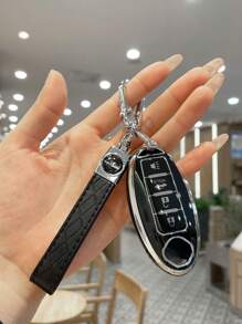 日产钥匙链保护套 4 键 - 柔软 TPU 适用于日产 Altima、Sentra、Maxima、Rogue、Armada、Pathfinder 和 INFINITI 智能遥控器，完美礼物 - 均碼 - 查看 16