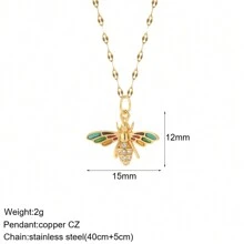 Animals Bee Butterfly Bear Bird Necklace For Women Cute Plant Natural Flower Tree Pendant Stainless Steel Long Link Chain Collar