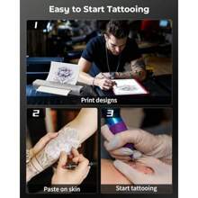 M08F Thermal Tattoo Printer Bluetooth Tattoo Stencil Printer Copier Transfer Paper Tattoo Printer Machine Skin Tattooing Portable Temporary Tattoos Black - Black1 - View 6