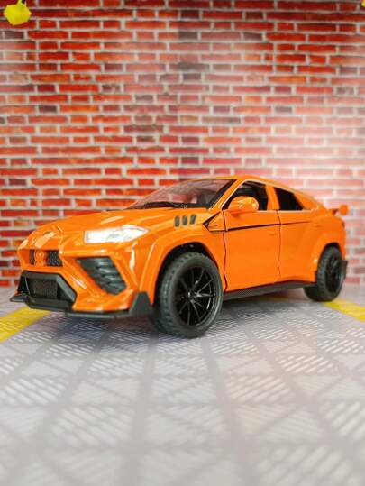 YCMODEL 1pc Alloy SUV Car Model, Made Of Zinc Alloy With Openable Doors, Front Hood And Rear Trunk, Equipped With Sound And Light Effects, High-Quality Toy Car For Children & Collection, Suitable As Birthday Gift,Back To School