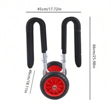 RibasuBB High-Density Foam Surfboard Cart With Solid PU Wheels, Aluminum Frame, Easy Transport For Surfboards, Paddleboards, Kayaks – 26cm Wheels, 45x46x66cm - Black and Red - View 7