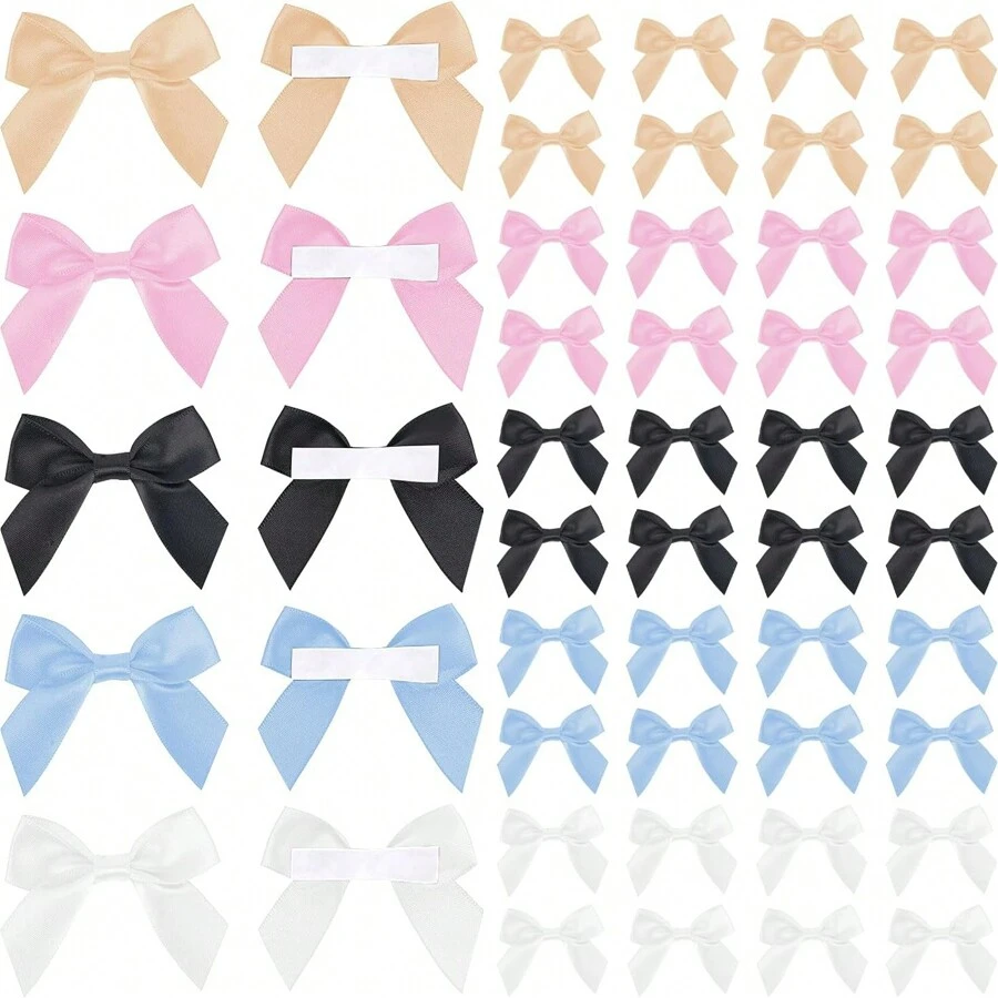 20 件迷你缎带蝴蝶结自粘缎带蝴蝶结可爱小丝带小蝴蝶结用于礼品包装小蝴蝶结小蝴蝶结用于圣诞节工艺品生日派对婚礼装饰