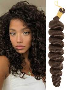 1 Pc 16 Inch Synthetic Heat Resistant Curly Extensions Hair Black Brown Chocolate Rust Brown Blonde Burgundy Multi-Colour Spiral Fashion Curly Wave Loose Wave Crochet Braids Hair High Temperature Loose Wave Curly Braiding Hair Extensions For Women Daily Holidays Party And Christmas Music Festival Carnival New Year Gifts Used Braided Hair Woven Extension Hair - Multicolor - View 15
