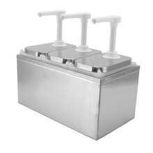 Sauce Dispenser Plastic And Stainless Steel Condiment Pump Station Sauce Dispenser For Kitchen Home 2L  Triple Pump - Multicolor - View 1