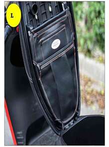 摩托车PU座椅桶收纳袋，电动摩托车座椅收纳网，摩托车座椅手套帽子眼镜卡片收纳袋，摩托车配件，摩托车网挂袋 - 黑色 - 查看 3