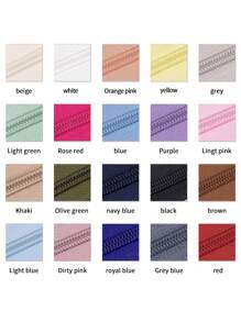 Zíper de 177.16-Polegadas com 10 cursores, Zíper Colorido de Nylon 5#, 20 Opções de Cores, Cursores Correspondentes, Adequado para Roupas, Agasalhos, Bagagem, Bolsas, Artesanato DIY e Mais