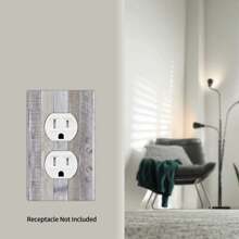 1pc White Gray Wood Wooden Grain Light Switch Plate Wall Plate Cover Decorative Light Switch Cover Wall Plate Cover Switch Cover Wall Plate