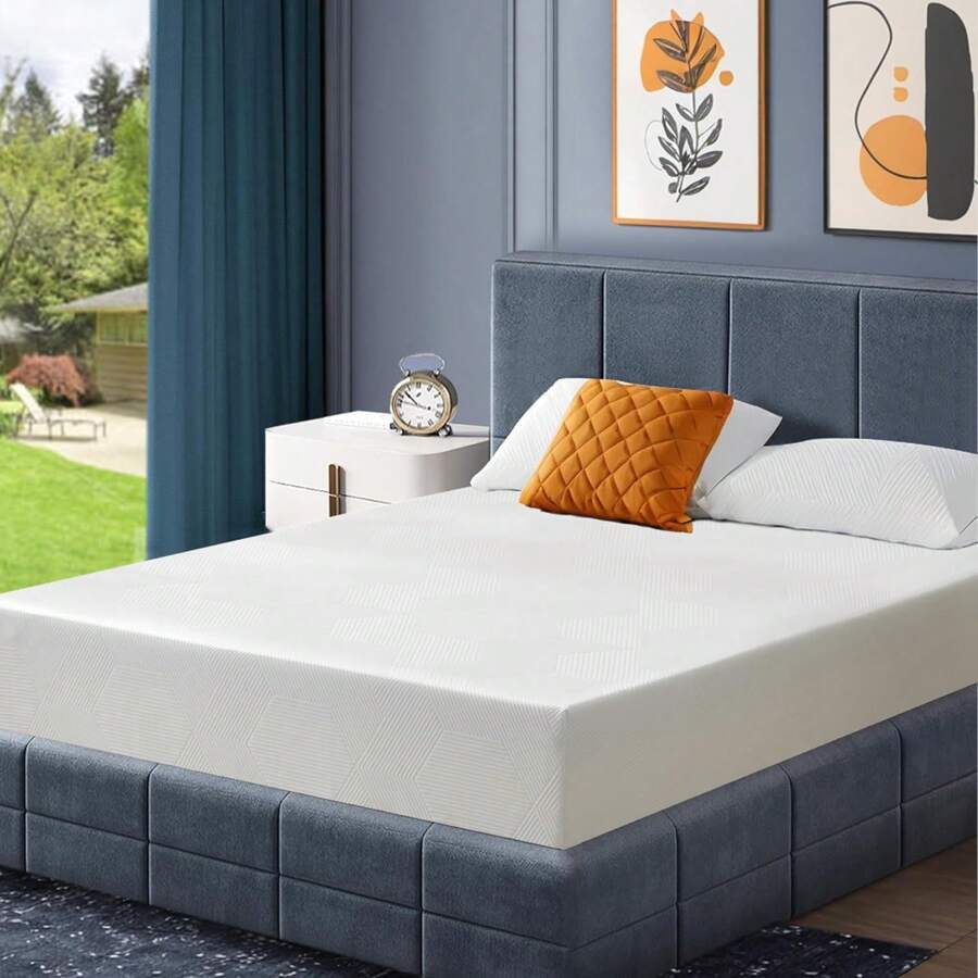 Gel Memory Foam Mattress, Breathable Medium Firm Mattress In A Box For Pressure Relief, CertiPUR-US Certified, Fiberglass-Free - trắng - Xem 1