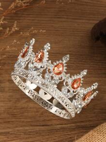 1 Pc/Full Round Baroque Bridal Full Round Tiara Crown, Super Cute Little Tiara,Birthday And Cake Tiara , Photography, Banquet And Floral Decoration, Wedding, Party