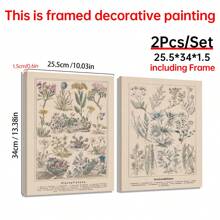 2 piezas Láminas decorativas sin marco con estampado de planta - Multicolor - Ver 15