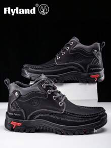 FLYLAND Nuevos zapatos originales de clásicos retro de moda para hombre, botas de vestir hechas a mano, zapatos casuales diarios para oficina - Negro - Ver 3