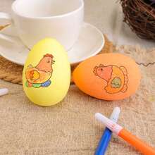 Easter Egg Crafts Kit Colorful Bunny Chick Flower Pattern DIY Paintable Easter Eggs For Painting - Nhiều màu - Xem 7