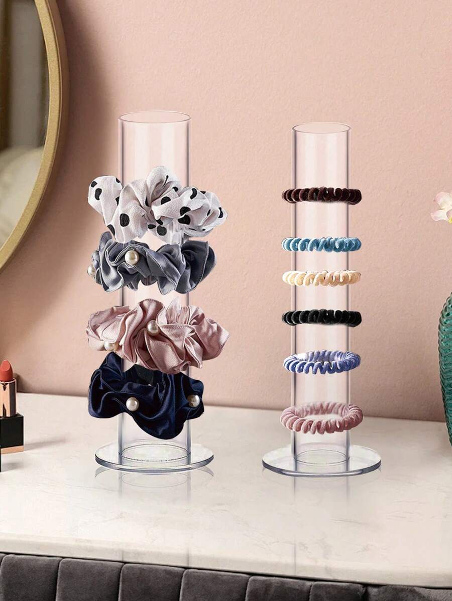 1PC Acrylic Scrunchie Holder Organizer, Hair Accessories Hair Ties Display Stand, Clear Organizer For Bracelets Bangle Watch -Women Teen Girls Gifts, Gift For Valentine's Day,Room Decor - Clear - View 1