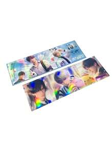 1 pieza Marcapáginas/Tarjeta con efecto holográfico brillante, que presenta a los personajes de la popular serie de anime "Amor en el Espacio Profundo", un juego romántico, un perfecto artículo de colección y accesorio que muestra a los personajes en 3D con un impactante efecto holográfico