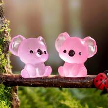 6/12/24Pcs Luminous Mini Resin Koala Miniature Figures Tiny Koala For DIY Fairy Garden Micro Landscape Aquarium Plants Ornament Decoration Teenager Party Toys(Random Color),Resin Animals,Koala,Mini Animals - Multicolor - View 4