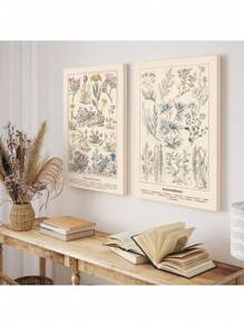 2 piezas Láminas decorativas sin marco con estampado de planta - Multicolor - Ver 9