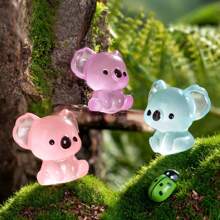 6/12/24Pcs Luminous Mini Resin Koala Miniature Figures Tiny Koala For DIY Fairy Garden Micro Landscape Aquarium Plants Ornament Decoration Teenager Party Toys(Random Color),Resin Animals,Koala,Mini Animals - Multicolor - View 5