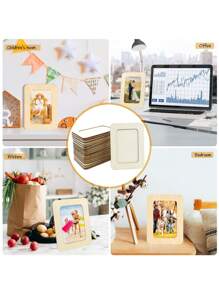 1pc/10pcs DIY Unfinished Wooden Photo Frame, Suitable For 4x6 Inch Photos, Crafts Wooden Photo Frame, For Woodworking, Painting, Arts & Crafts Projects Wooden Decor , Back To School Gifts - Multicolor - View 6