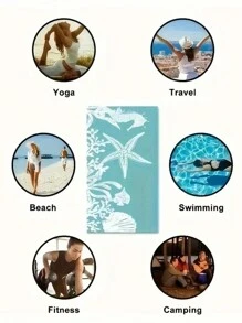 Super Soft Absorbent & Quick Dry Microfiber 250gsm Mysterious Underwater Mermaid Print Beach Blanket/Yoga Mat, Sun Protection Shawl, Suitable For Travel, Camping, Swimming, Outdoor, Size 27.6"X55.1" Or Larger 35.4"X70.9" Beach TowelSummer Travel,Vacation