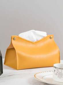 1pc/ 2pcs Set Minimalist Embossed Text Phrase Paper Towel Box, PU Leather V-Shaped Waterproof Desktop Upright Paper Napkin Holder Storage Organizer For Office, Restaurant, Bar, Living Room, Bedroom, Bathroom