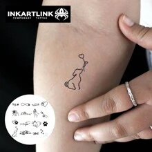 INKARTLINK Revolutionary Tattoo Technology - Semi-Permanent Tattoos, Paw Print, Minimalist Dog Design, Micro, Realistic Tattoo, Heart-Stirring Tattoo, Temporary Tattoo, Waterproof, Authentic Tattoo Look, Niche Design Tattoo, Fruit, Plant Tattoo - Black - View 3