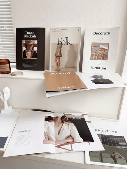 1 Set Europäischer und Amerikanischer Magazin-Alben, Ins-Stil Foto-Requisiten, 24-seitiger Poster Foto-Requisiten, Modell-Fotografie Hintergrund Papier, Nordischer Ins Requisiten