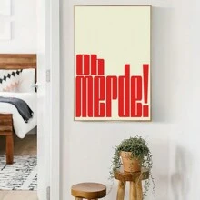 1 Art Deco Vintage "Oh Merde!" Lettering Print Canvas Posters - Modern Wall Hanging Wall Arts Decor Painting For Home Office, Bathroom, Living Room, Bedroom, Kitchen, Home Decor