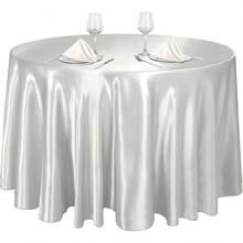 1 pièce Nappe ronde en satin couleur champagne, nappe ronde en tissu lisse pour la décoration