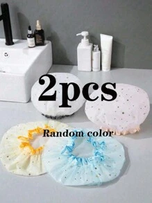 4pcs/1set Reusable Double Layer Shower Cap, Waterproof Hair Care Caps For Treatments, Hairstyling, Cooking Oil Smoke Protection, Assorted Color Bathroom Bathing Caps, Dyeing Caps, Microfiber Towel Hair Turban Caps - Multicolor - View 14