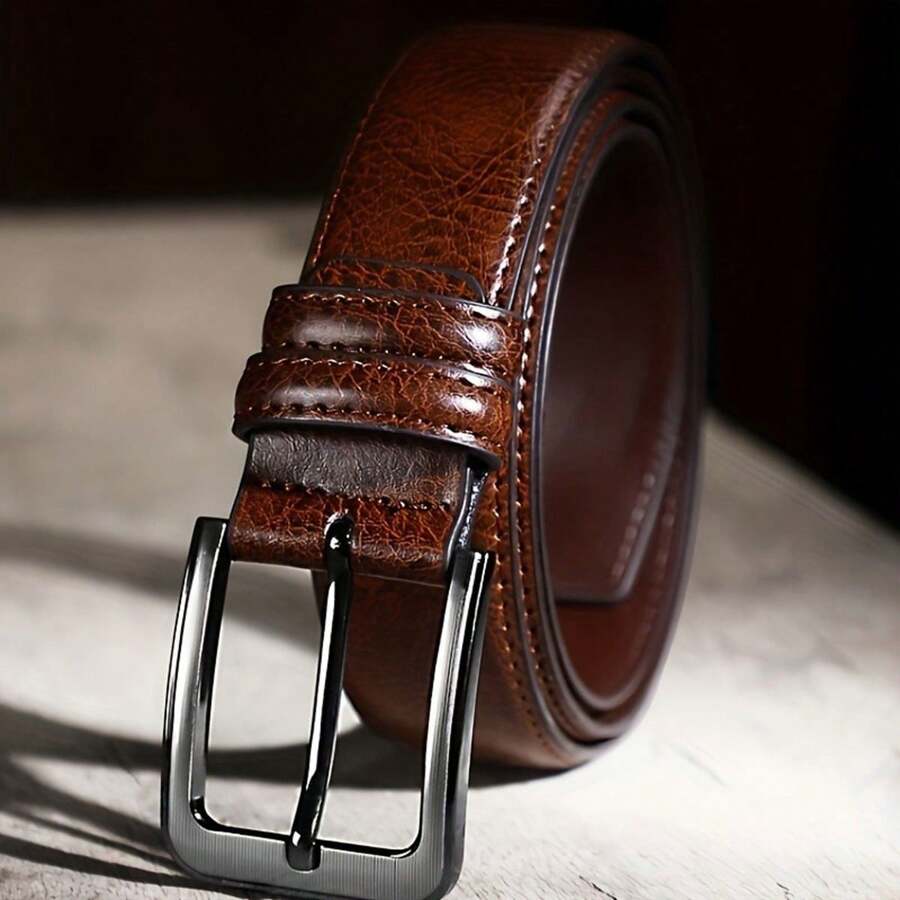 Leather Belt For Men, Buckle Style Waistband, Korean Fashion Casual Belt, Suitable For Middle-Aged And Young Mencasual, Business, Boyfriend Husband Father Dad Men Gift, Daily Wear, Fashion, Teen, Outdoor, Vacation, Athletic, Travel, Street, Boho, Vintage Fall, Autumn, Halloween Autumn-Winter Accessories,Suitable For Teens, Youth,Men,Casual, Outdoor, Athletic, Vacation, Graduation Gifts, Birthday, Daily Wear