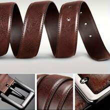 Leather Belt For Men, Buckle Style Waistband, Korean Fashion Casual Belt, Suitable For Middle-Aged And Young Mencasual, Business, Boyfriend Husband Father Dad Men Gift, Daily Wear, Fashion, Teen, Outdoor, Vacation, Athletic, Travel, Street, Boho, Vintage Fall, Autumn, Halloween Autumn-Winter Accessories,Suitable For Teens, Youth,Men,Casual, Outdoor, Athletic, Vacation, Graduation Gifts, Birthday, Daily Wear