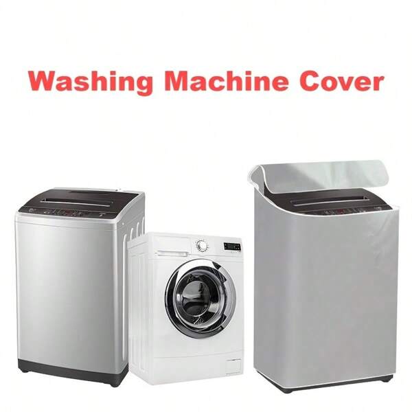 1pc Universal Fit Washing Machine Cover - Dustproof And Waterproof Laundry Appliance Protector With Zipper, No Electricity Or Battery Needed, Fits Most Top And Front Load Washers