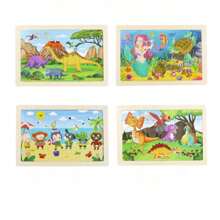 16 Styles Animal & Dinosaur 30-Piece Flat Wooden Puzzle, Educational Toys For Children Aged 3-6 - Multicolor - View 5