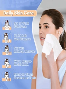 1 包柔软厚实面巾，男女通用面巾，适合日常清洁和卸妆、办公桌、厨房抹布、旅行和家居使用 - 有花紋 - 查看 5