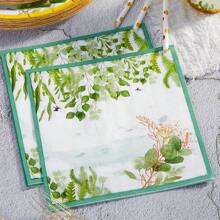 Bộ đồ dùng tiệc lá khuynh diệp, bao gồm đĩa giấy lá khuynh diệp 7/9 inch, cốc giấy dùng một lần, khăn giấy, đồ trang trí phòng tắm khuynh diệp và đồ trang trí sinh nhật màu xanh lá cây xô thơm, đồ dùng dùng một lần - Nhiều màu - Xem 6