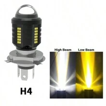 Led Bulb 6500k H4 Projector 360º Motorcycle Car Un - Yellow - View 3