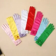 1 Pair Women Butterfly Decorated Gloves, Party Costume Gloves, Casual Polyester Fiber (Polyester) - A - View 2